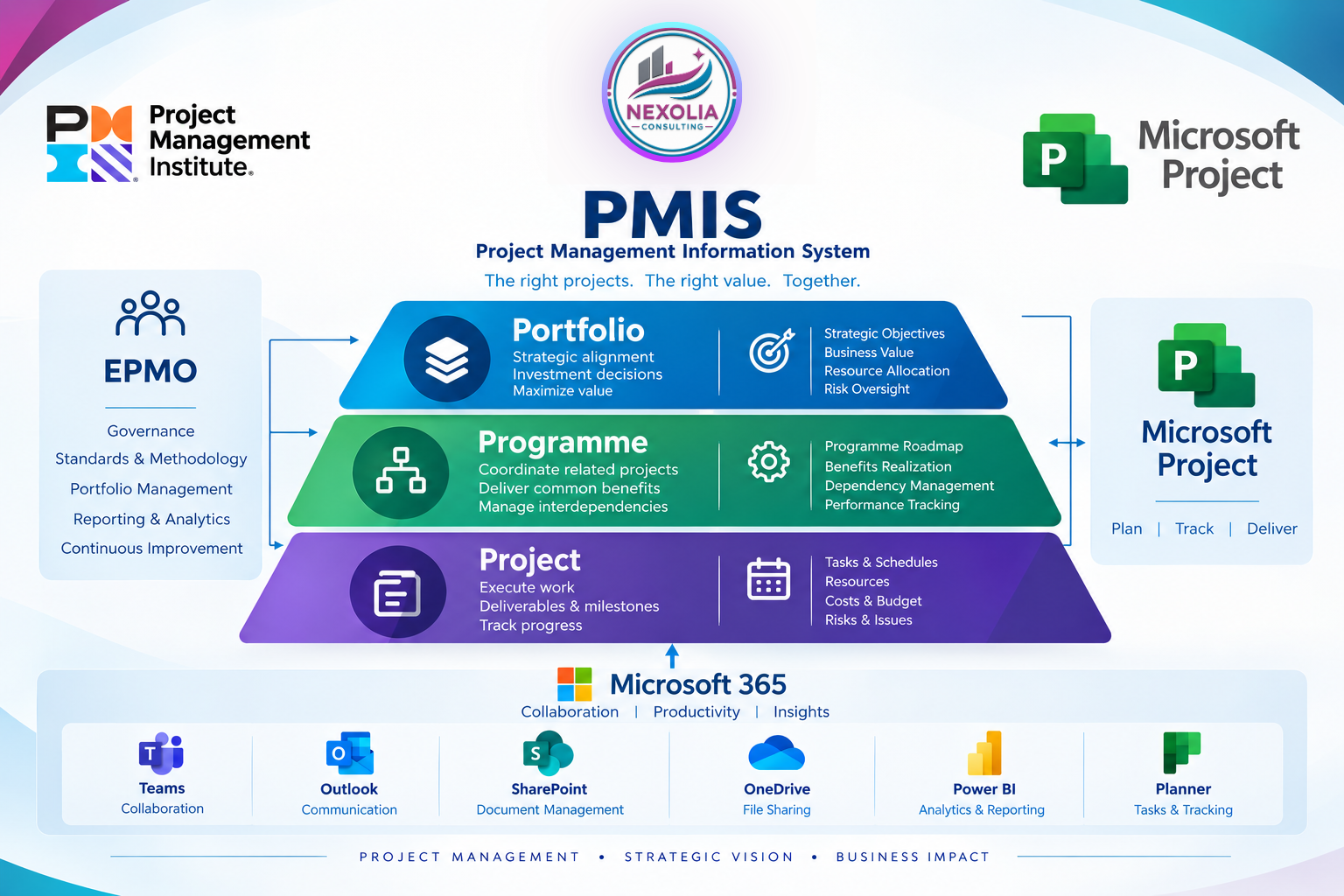 Microsoft Project Server PMIS: centralized portfolio dashboard