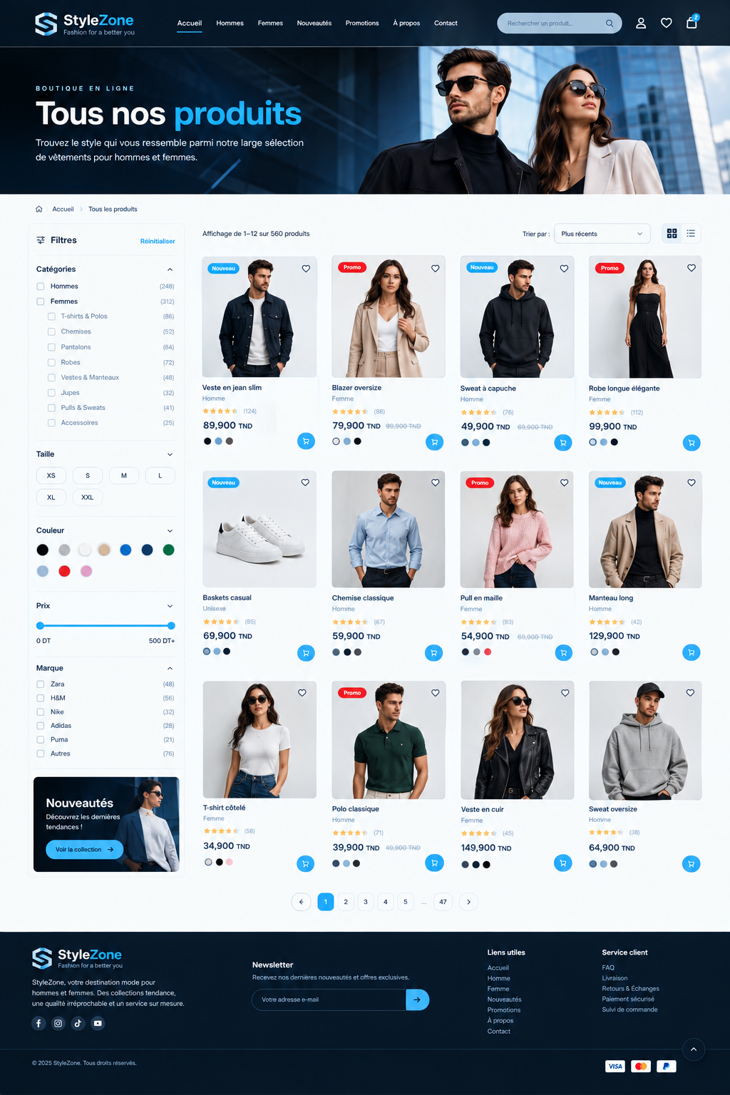 Screenshot of the Clothing